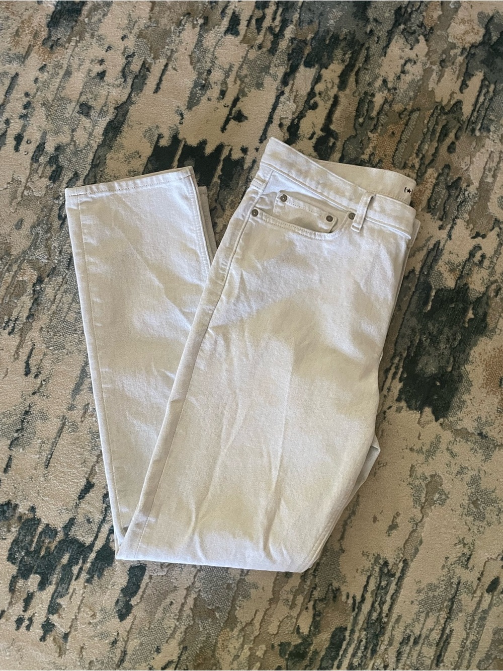 Banana Republic Straight Leg Cream/Light Grey Pants